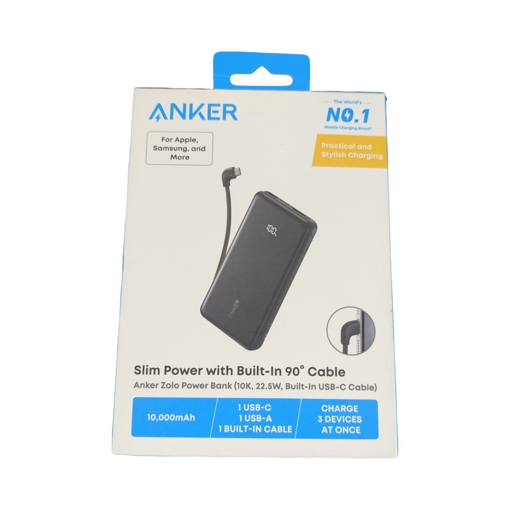 Qq9N Anker Zolo 10K 22.5W w/ Built-In USB-C Portable Charger Battery Power Bank